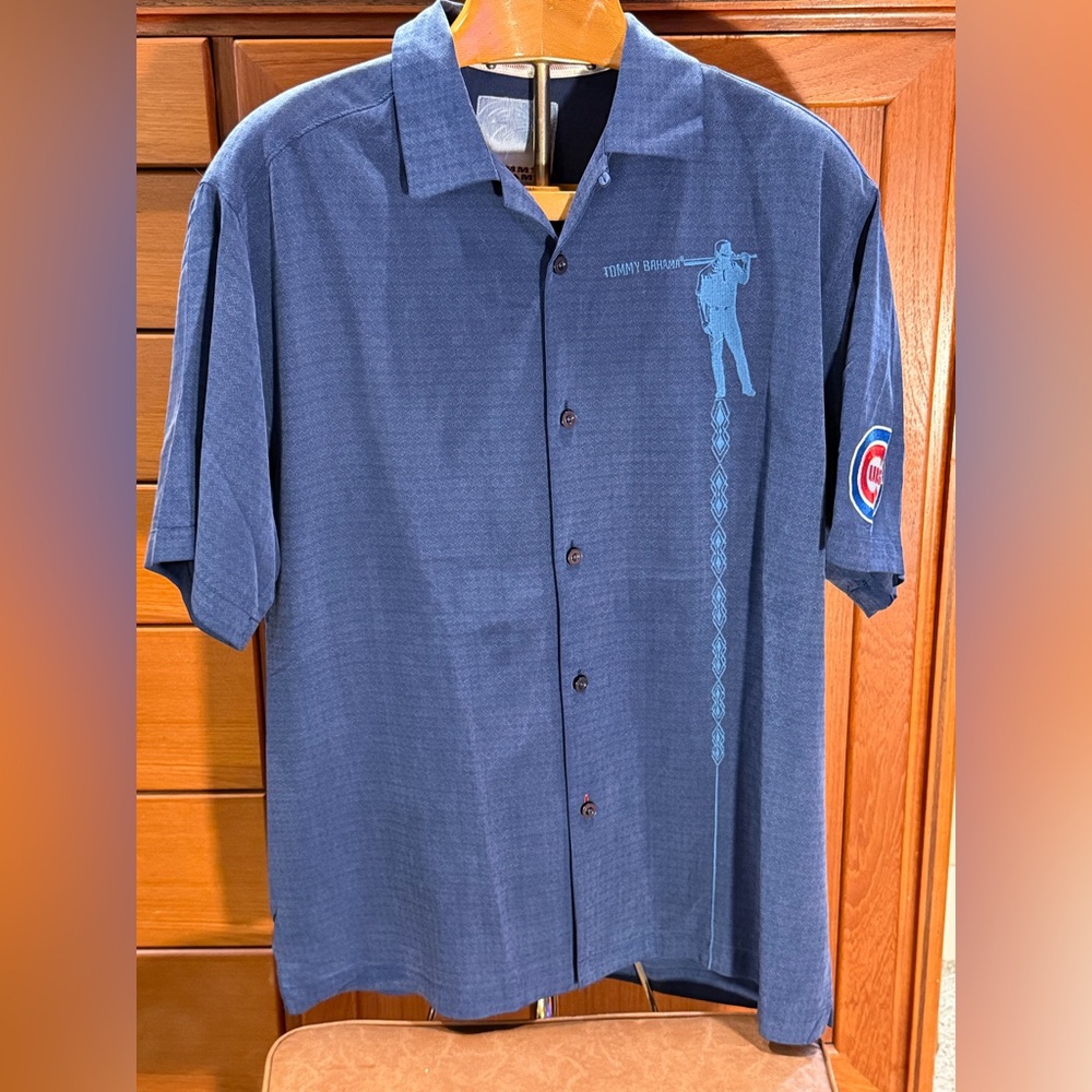 Tommy Bahama Navy Cuban Collar Button Shirt with